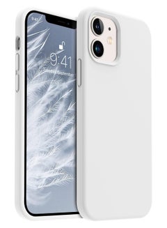 Buy Compatible with iPhone 11 Case 6.1 Inch Slim Liquid Silicone 4 Layers Soft Gel Rubber Shockproof Protective Phone Case with Anti Scratch Microfiber Lining (White) in Egypt