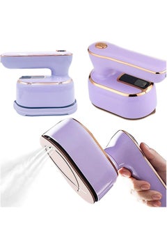 اشتري Travel Steamer Iron for Clothes Mini - Portable Ironing Machine 180°Rotatable,Travel Small Size Portable Steamer Travel College Dorm Home Essentials Steamer for Clothes (Purple) في الامارات