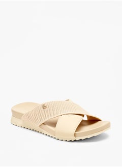 Buy Cross Strap Slip-On Flat Sandals in Saudi Arabia