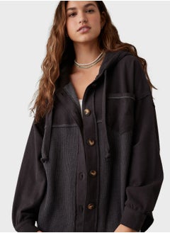 Buy Button Down Pocket Detailed Hoodie in Saudi Arabia