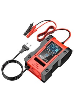 Buy Car Battery Charger, Lithium Battery Charger, 12V/12A 24V/6A Intelligent Automatic Battery Charger/Maintainer with Pulse Repair Function for Lithium/Lead-Acid/LiFePO4 Batteries in Saudi Arabia