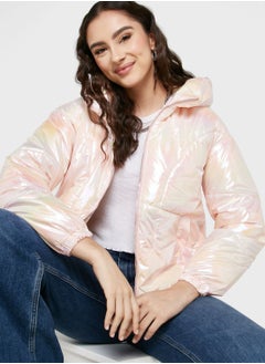 Buy Holographic Padded Jacket in UAE