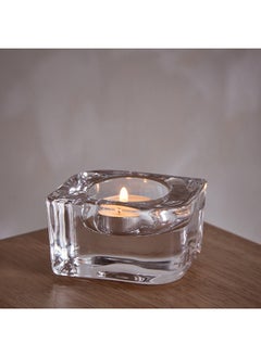 Buy Ezra Glass Tealight Candle Holder 7.6 x 4.5 x 6 cm in Saudi Arabia