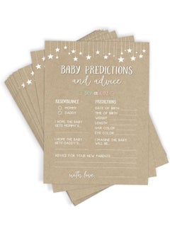 Buy Baby Predictions and Advice Set of 50 Cards Kraft Baby Shower Game and Activity Fun Unique and Easy to Play in UAE