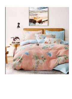 Buy Comforters 6pcs Vintage Quilted Bedding Set, Includes 1 fixed Quilt, 1 Fitted Sheet, And 4 Pillowcases,  Floral Design in UAE