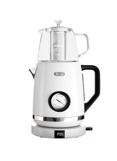 Buy Feller Germany, Retro Style 1.7L 2-in-1 Stainless Steel Tea Maker+Kettle, 2200W, 85/95/100°C Adjustable Touch-Sensitive Temp Setting,LED Display, TS290, (White) in UAE