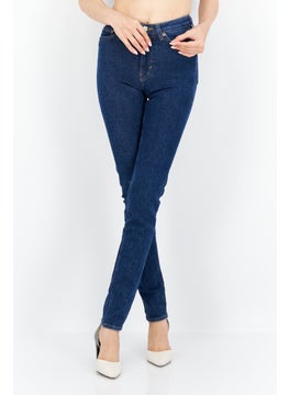 Buy Women High Rise Dark Wash Stretchable Skinny Jeans, Navy in UAE