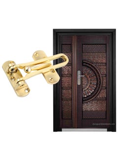 اشتري Zinc Door Guard Brass Plated Dg 06 With Spring Anti Theft Press Lock Punch Free Door Chain Lock Bedroom Home Apartment Hotel Security Door Sliding Safety Chain Lock Stainless Steel Easy في الامارات