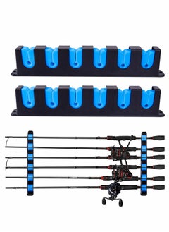 اشتري Rod Racks Upgraded Fishing Rod Holder, Wall Mounted Fishing Rod Rack, Fishing Pole Holders for Garage,6-Rod Fishing Pole Rack, 1 Pair (Horizontal), BLUE, 13.8 * 5.3 * 1.3in في الامارات