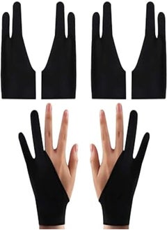 Buy Nifocc 4 Pcs Artist Gloves Graphic Drawing Glove 2-Fingers Glove for Tablet Pad Monitor Painting Paper Sketching Suitable for Left and Right Hand 6.89 x 2.95 inch Black in Egypt