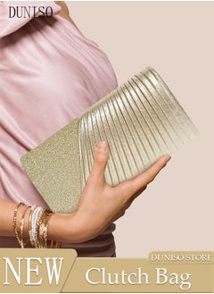 اشتري Women Shiny Glitter Evening Clutch Crossbody Bag Envelope Handbag Chain Purse for Wedding Formal Cocktail Party في الامارات