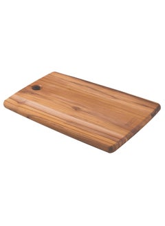 Buy Kitchen 40x27cm Teak Wood Rectangular Cutting Board with Vegetable Oil Finish in UAE