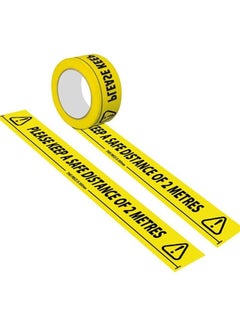 Buy Warning Tape, Adhesive Barricade Tape with Bold Black Font, Text Maximum Readability for Workplace, Yellow Hazard Marking Barrier Workplace and Danger Areas (33m *4.8cm) in Saudi Arabia
