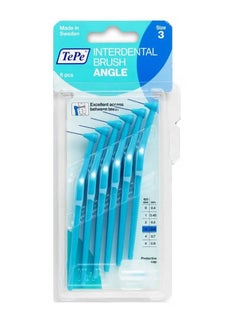 Buy Interdental Brush Angle, Pack Of 6, 0.60 Mm, Blue, Size 3 in Saudi Arabia