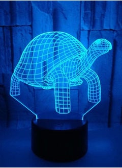 اشتري 3D colorful gradient color turtle Multicolor Night Light cute animal desktop ornaments decoration small table lamp with sleeping light remote control atmosphere light birthday and Christmas gifts في الامارات