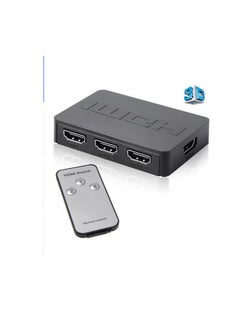 Buy HDMI Splitter 3 Port Hub Box Auto Switch 3 In 1 Out Switcher 1080p HD with Remote Control for XBOX360 PS3 HDTV Projector black in Egypt