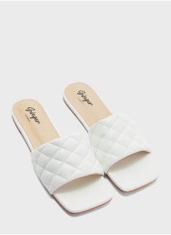 Buy Flat Quilted Slide Sandals in UAE