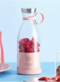 Buy Pink Portable Blender Juicer Bottle Mixer Electric Wireless Mini Fruit Mixers in UAE