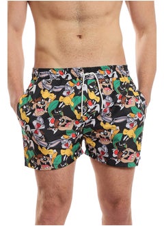 Buy Elastic Waist Patterned Trendy Swim Short in Egypt