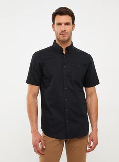 Buy Regular Fit Short Sleeve Linen Men's Shirt in Saudi Arabia