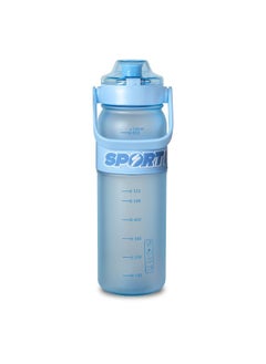 Buy EYUN sports water bottle plastic leak proof unisex for gym office outdoor school with strap 1l blue in Egypt