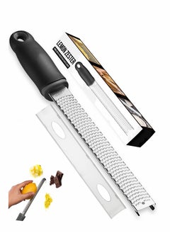 اشتري Lemon Zester, Cheese Grater, Premium Citrus Kitchen Grater for Parmesan, Chocolate, Fruits, Vegetables, Ginger, Garlic, Nutmeg, Stainless Steel في الامارات