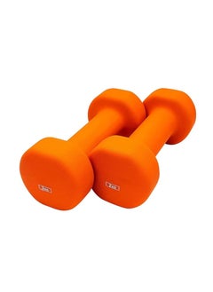 Buy Neoprene Dumbbells of 4Kg (8.8LB) Includes 2 Dumbbells of 2Kg (4.4LB) | Orange | Material : Iron with Neoprene Coat | Exercise and Fitness Weights for Women and Men at Home/Gym in UAE