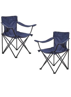 اشتري Folding Beach Chair Foldable Camping Chair with Carry Bag for Adult, Lightweight Folding High Back Camping Chair for Outdoor Camp Beach Travel Picnic Hiking (2, Navy Blue) في الامارات