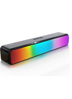 Buy Computer Speakers, RGB Pro Gaming Computer Soundbar, PC Speaker with Dynamic Lighting, Audio-Light Sync, Battery and USB Powered, BT and Aux 3.5 Jack Connection in UAE