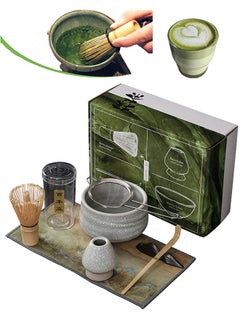 Buy Japanese Matcha Tea Set, Matcha Whisk Set, Include Matcha Bowl,Bamboo Matcha Whisk (chasen), Scoop (Chashaku), Whisk Holder,Stainless Steel Tea Sifter,Tea Making Kit in Saudi Arabia