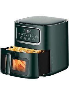 اشتري Air Fryer, 1500W Air Fryer Oven with LED Digital Touch Screen Visual Window, 360 Degree Full Baking, Dishwasher Safe Basket, Less Oil Frying, Healthy Food - Green في الامارات