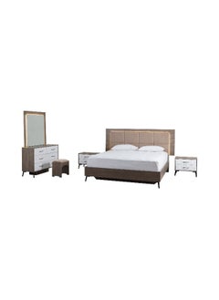 Buy Warsaw 6 Pieces Bedroom Set 180X200 Cm - Dark Oak in UAE