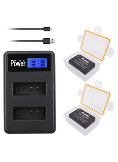 Buy DMK Power LP-E12 Battery w/Box (2-Pack) and LCD Dual USB Charger REPLACEMENT Compatible with Canon LP-E12 EOS M M2 M10 M50 M100 EOS 100D EOS Rebel SL1 EOS K' X7 PowerShot SX70 HS in UAE