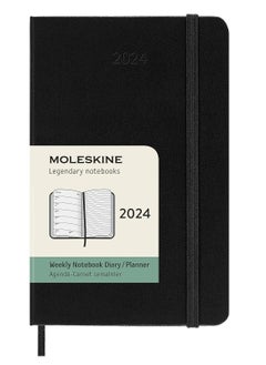 اشتري 2024 Weekly Planner Agenda Diary Soft Cover Black 9x14cm Pocket Size في الامارات