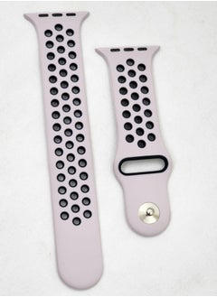 Buy Soft Silicone Replacement Sports Strap For Apple Watch Series 7&8 - 45MM - Rose/BLACK in Egypt