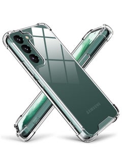 Buy Samsung Galaxy S22 Case Clear Thin Transparent TPU PC Phone Case Anti-Fall Airbag Bumper Corner Protection 6.1 inch in UAE