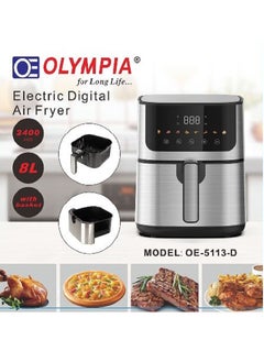 Buy Electric Digital Air Fryer 8 Ltr 2400 W in UAE