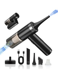 Buy 2 in 1 Car Vacuum & Air Duster Foldable Compressed Air Duster Rechargeable Portable Handheld Vacuum Cordless Keyboard Cleaner Air Blower & Mini Vacuum Cleaning for Car/Compute/House Black in UAE
