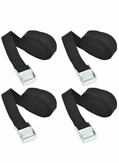 اشتري 4 Pcs Fastening Straps with Buckle, 2.5m x 2.5cm Heavy Duty Tie Down Adjustable Straps Tension Straps Polypropylene Webbing Lashing Straps for Bike, Motorcycle, Car, Auto في الامارات