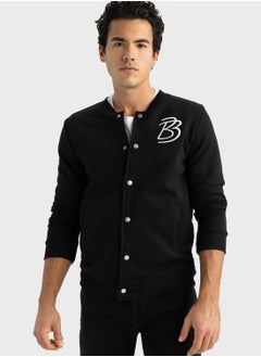 Buy Graphic Snap Button Jacket in UAE