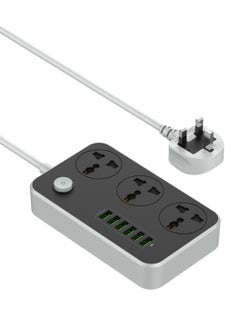 Buy Smart Power Strip with 6-port USB Charging Ports and 3 AC Sockets in Saudi Arabia