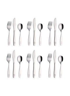 اشتري 18 Pcs Stainless Steel Childrens Cutlery Set في الامارات