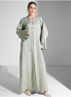 Buy Embellished Button Detail Abaya in Saudi Arabia