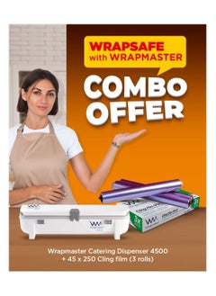 Buy Wrapmaster 4500 45CM + Wrapmaster Cling Film 45x450 CM- 3 Rolls in UAE