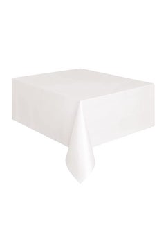 Buy Disposable plastic tablecloth White 137x183cm in Saudi Arabia