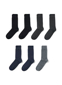 اشتري Men 7 Pair Plain Socks, Black/Grey/Navy في الامارات