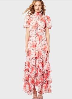 اشتري Floral Print Ruffle Dress في السعودية