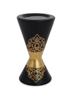 Buy Aakis Candle Holder, Black & Gold - 11.5x20.5 cm in UAE