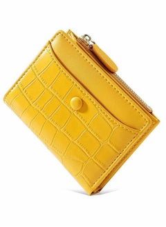 Buy Small Purses for Women Fashion Stone Pattern Girls Wallet Thin and Light Card Holder Organizer (Yellow) in UAE