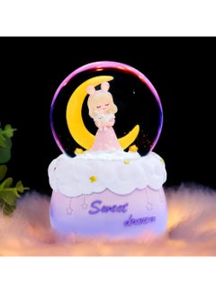 Buy Snow Globes, Crystal Ball with Musical, LED Lights, Cute Princess Snow Globe, Manual Snow Drifting, Gifts for Girls, Birthday New Year Gift for Girls Aged 3-12 (Pink) in Saudi Arabia